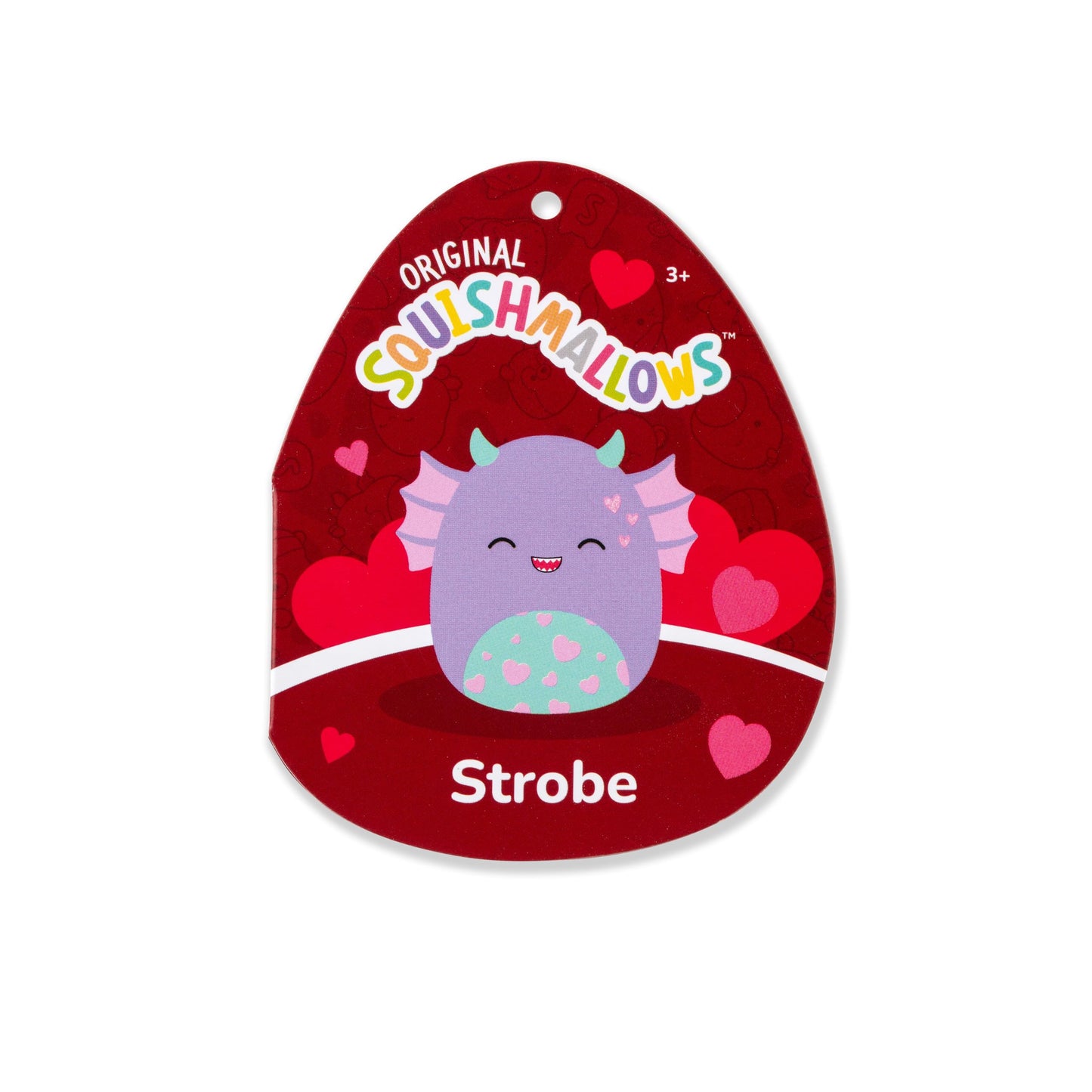 Squishmallows Original 8In Strobe The Purple Swamp Monster With Hearts - Official Jazwares Valentine Plush (Little)