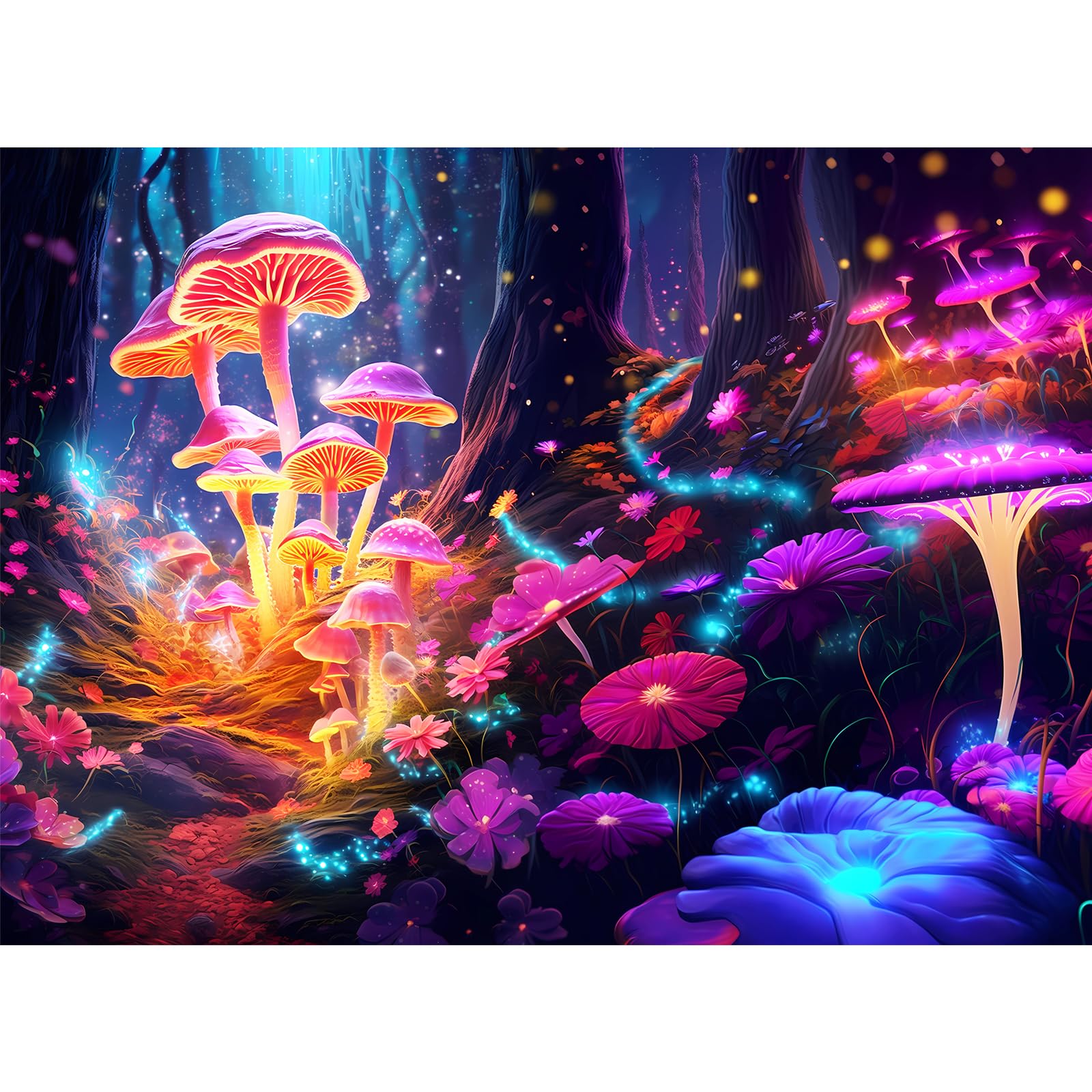 500 Pieces Puzzles for mature-themed Jigsaw Puzzle Mushrooms Puzzle for mature-themed Children Elderly Difficult Puzzle Gift for Family Activity Games Home Decor Wall Art 20.5x15IN