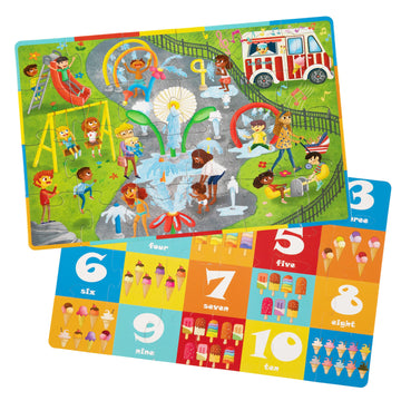 Upbounders Splash Parks And Ice Cream Cones - Double-Sided 24 Piece Kids Puzzle - Colorful Preschool Puzzle For Toddlers Ages 3+ (Multicultural)