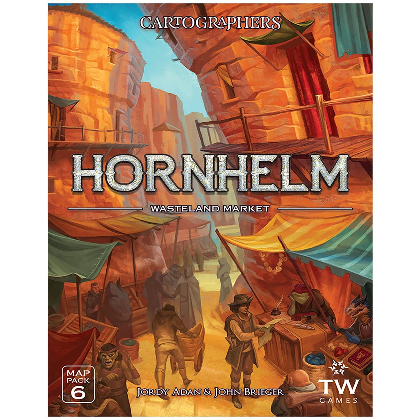 Thunderworks Games - Cartographers: Map Pack 6, Hornhelm |Expansion For The Award-Winning Game Of Fantasy Map Drawing | Strategy Flip And Write Board Game | Family Game For 1-75 Players