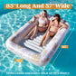 Sloosh Inflatable Tanning Pool Lounger Float, 85' X 57' Extra Large Pool Floats Adult With Pillow, 4 In 1 Suntan Tub Raft Floatie,Sunbathing Bed Lounge For Water Blow Up Ball Pit, Xl-Golden White