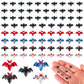 80pcs Halloween Mini Bats  Smooth Washable Resin Halloween Dollhouse Miniatures Dollhouse Miniature Tiny Bats Spooky Themed Cartoon Flat Back Bats for Crafts Scrapbooking (Black  Colorful)