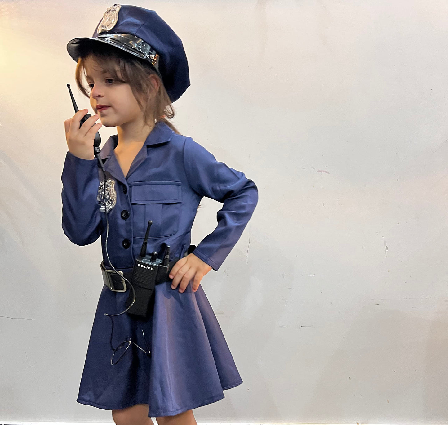Kakalver Kids Police Officer Costume Girls Police Dress For Police Dress Up Halloween Party Role Play Christmas Gifts