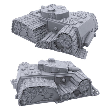 Endertoys Broken Vehicles Bundle, Terrain Scenery For Tabletop 28Mm Miniatures Wargame, 3D Printed And Paintable