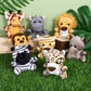 Elcoho 16 Pieces Safari Mini Stuffed Jungle Animal Set Small Stuffed Forest Animal 3.75 Inch Animal Keychain Plush Toys For Animal Themed Parties Kids Birthday(Sitting)
