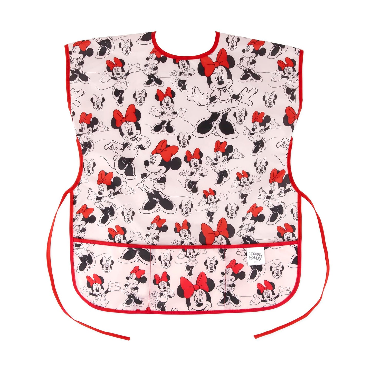 Bumkins Disney Short Sleeve Smock, Toddler Reusable Waterproof Bib For Girls And Boys 3-7 Years, Junior Childrens, Kids Paint Apron, Arts, Crafts And Play With Pocket, Soft Fabric, Minnie Mouse