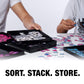 8 Puzzle Sorting Trays With Lid 8'' X 8'' - Jigsaw Puzzle Accessories Black Background Makes Pieces Stand Out To Better Sort Pat