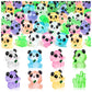 Sywhxy 40Pcs Luminous Mini Resin Panda Cute Panda Figurines Miniature, Glow In The Dark Mini Panda Bamboo Bulk For Cake Topper M