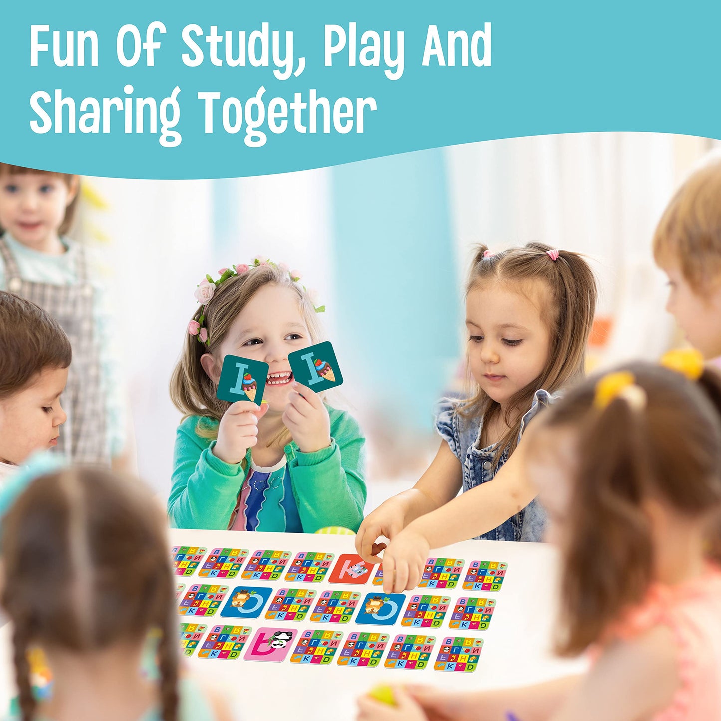 Spritegru Memory Alphabet Matching Game(26 Pairs Of 52 Pieces), Capital Letter Matching Game Cards Educational Toy For Toddlers