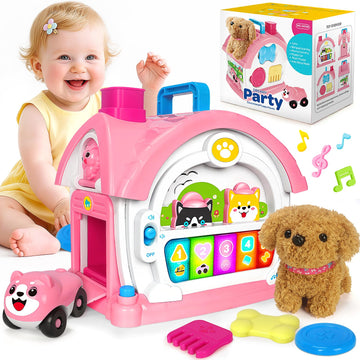 Ellinjan Montessori Toys for 1 2 3 Year Old Girl Gifts, Baby Musical Toys 12 18+ Months, 10 in 1 Bilingual Learning Toy with Sou