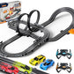 Slot Car Race Track Sets For Boys Kids,Battery Or Electric Race Car Track With 4 High-Speed Slot Cars And 2 Hand Controllers,Dual Racing Game Lap Counter Circular Overpass Track Toys Age 6 7 8-12