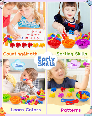 Yetonamr Counting Animal Montessori Toys For 3 4 5 Years Old Boys Girls, Toddler Preschool Learning Activities Toys For Kids Age