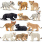 Toymany 12 Safari Animal Figurines, High Emulational Baby Plastic Zoo Animals, Lions Tigers Leopards Figure Toy Set, Easter Eggs Cake Toppers Christmas Birthday Gift For Kids Toddlers