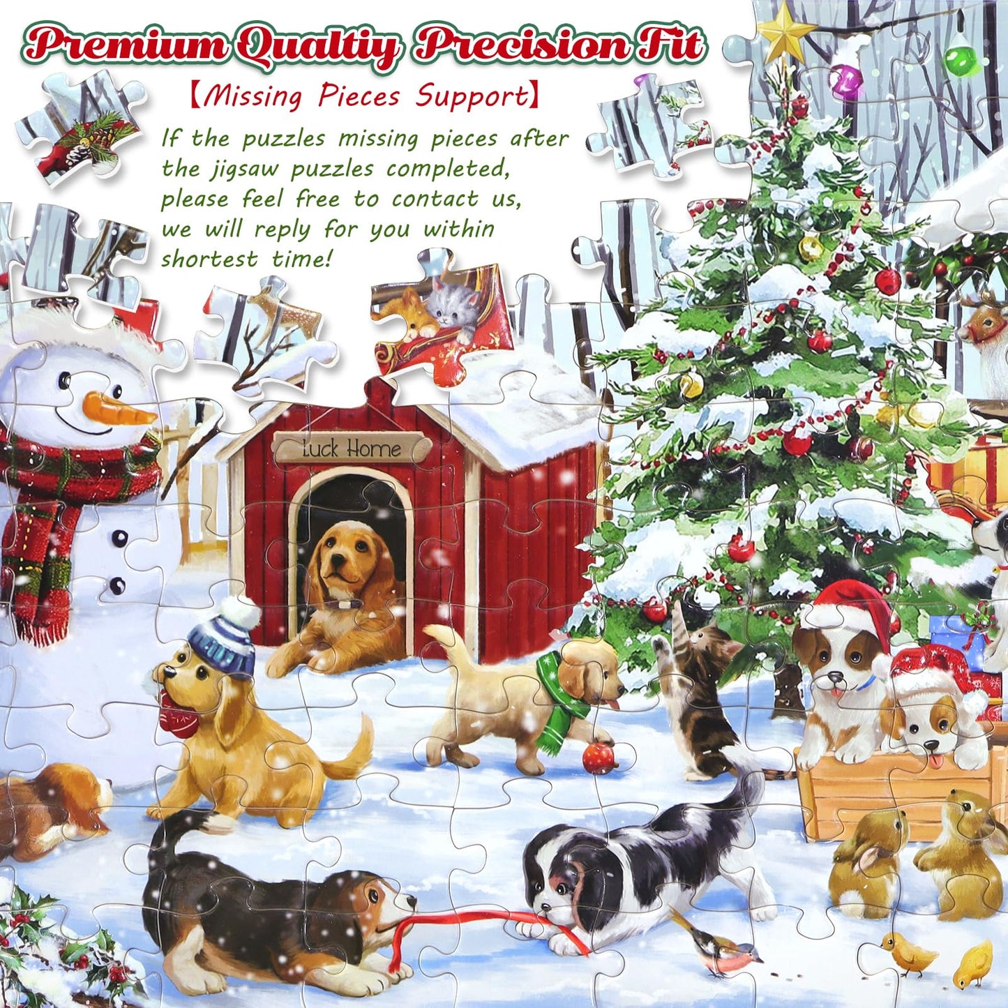 100 Piece Christmas Puzzle For Kids Ages 4-6 6-8 8-10 Christmas Ideal Gift For Boys Girls Jigsaw Puzzles 100 Pieces For Seniors(