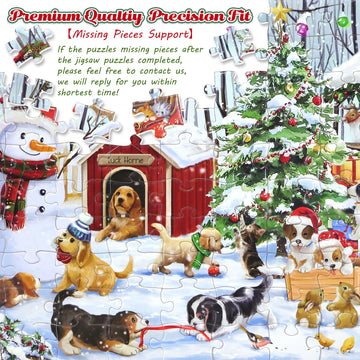 100 Piece Christmas Puzzle For Kids Ages 4-6 6-8 8-10 Christmas Ideal Gift For Boys Girls Jigsaw Puzzles 100 Pieces For Seniors(