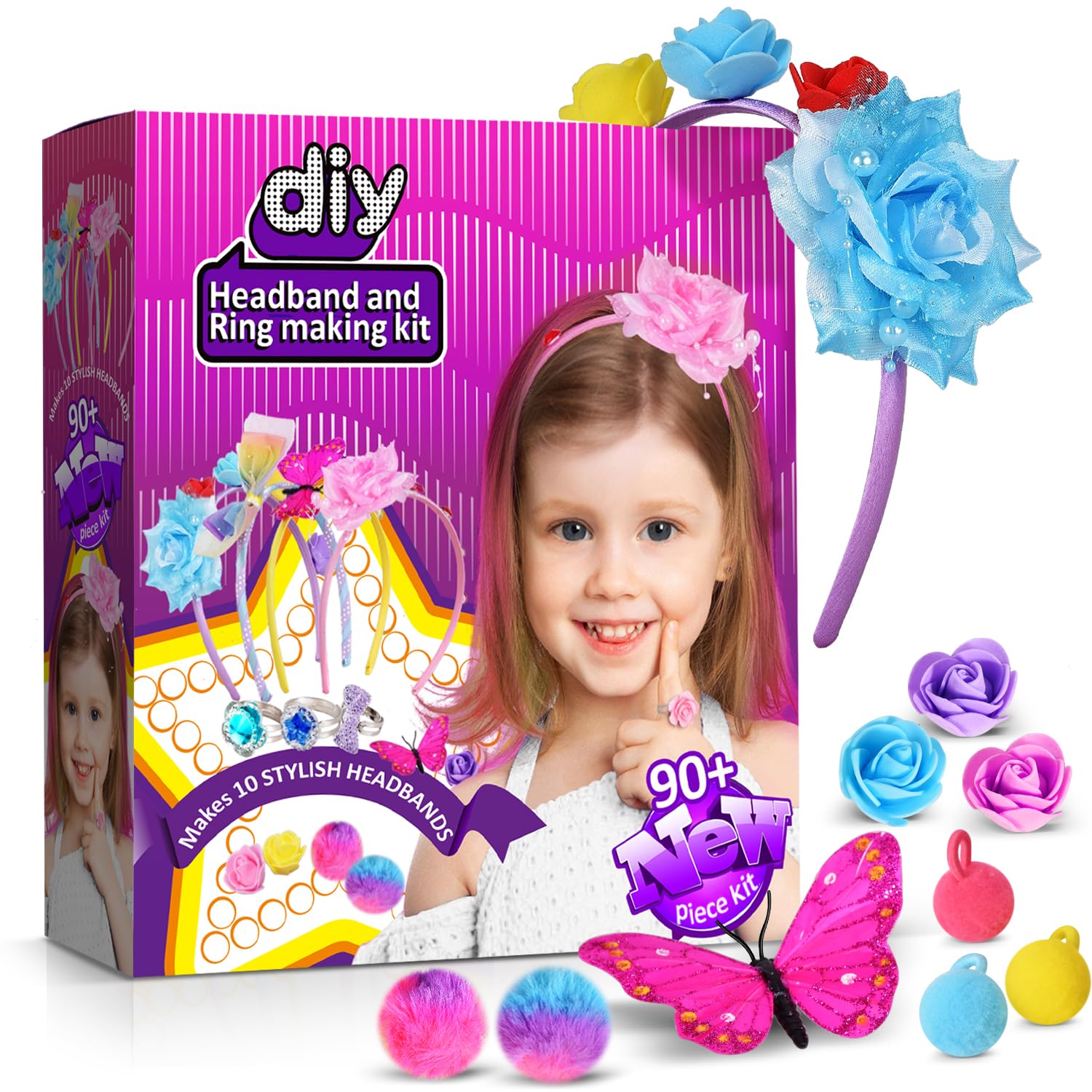 Heroange Headband Making Kit For Girls, Arts And Crafts For Kids Ages 5-7, Diy Hair Accessories Set For Girls Toys 8-12, Made Yo