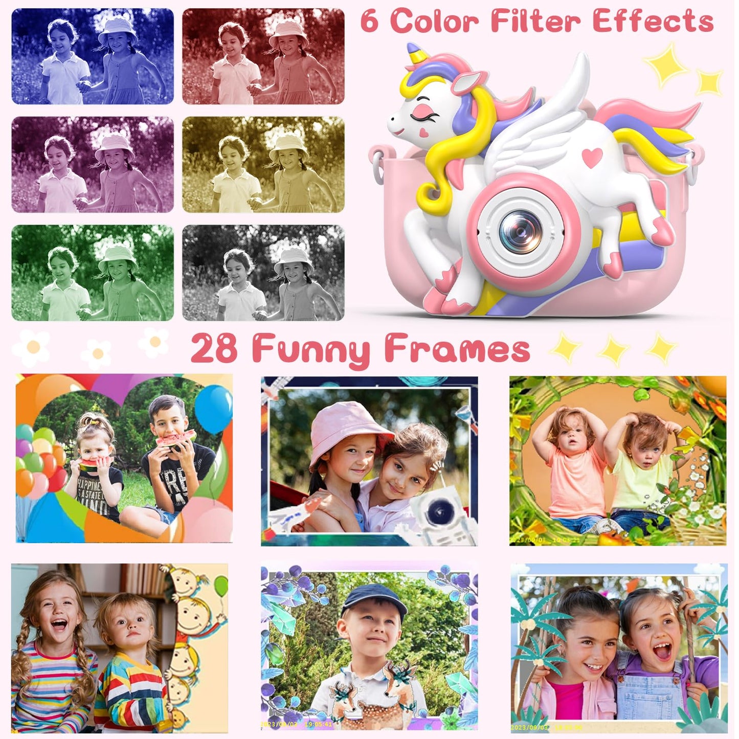 Kids Camera Toys For 3-12 Year Old Girls Boys, Kids Digital Camera With Cartoon Soft Silicone Cover, Best Chritmas Birthday Fest