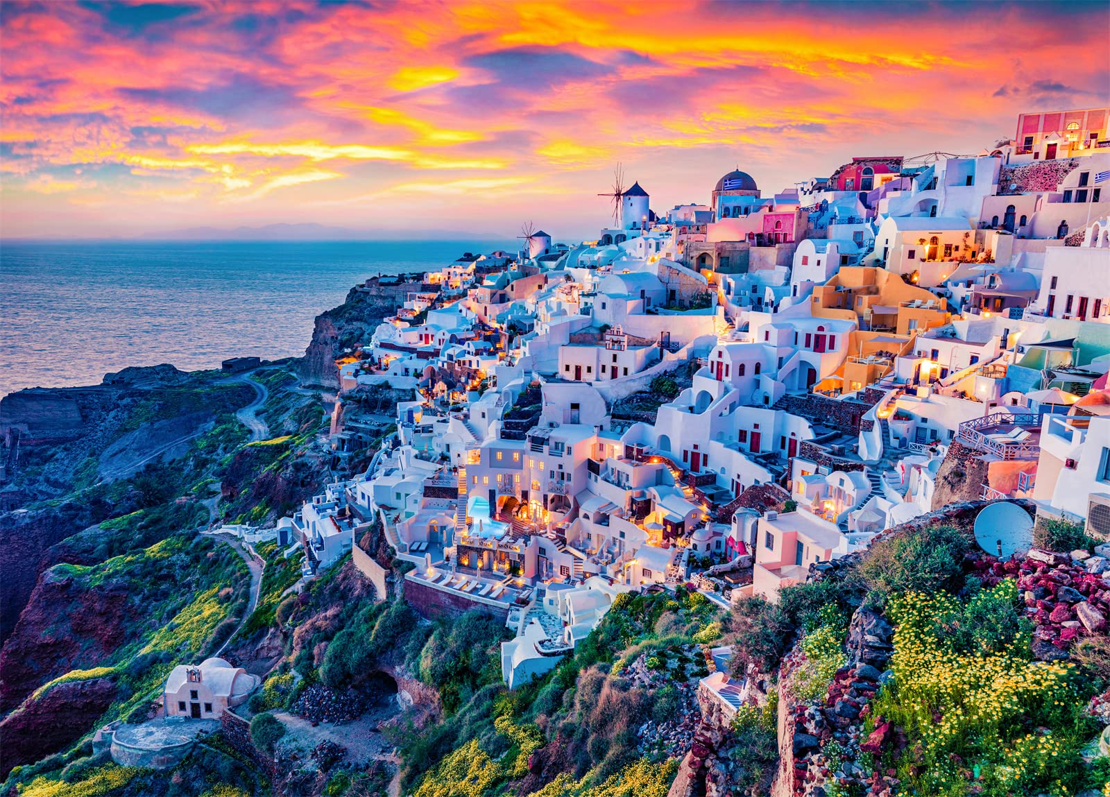 Jigsaw Puzzles for mature-themeds 1000 Piece Puzzle for mature-themeds 1000 Pieces Puzzle 1000 Pieces-Santorini Island