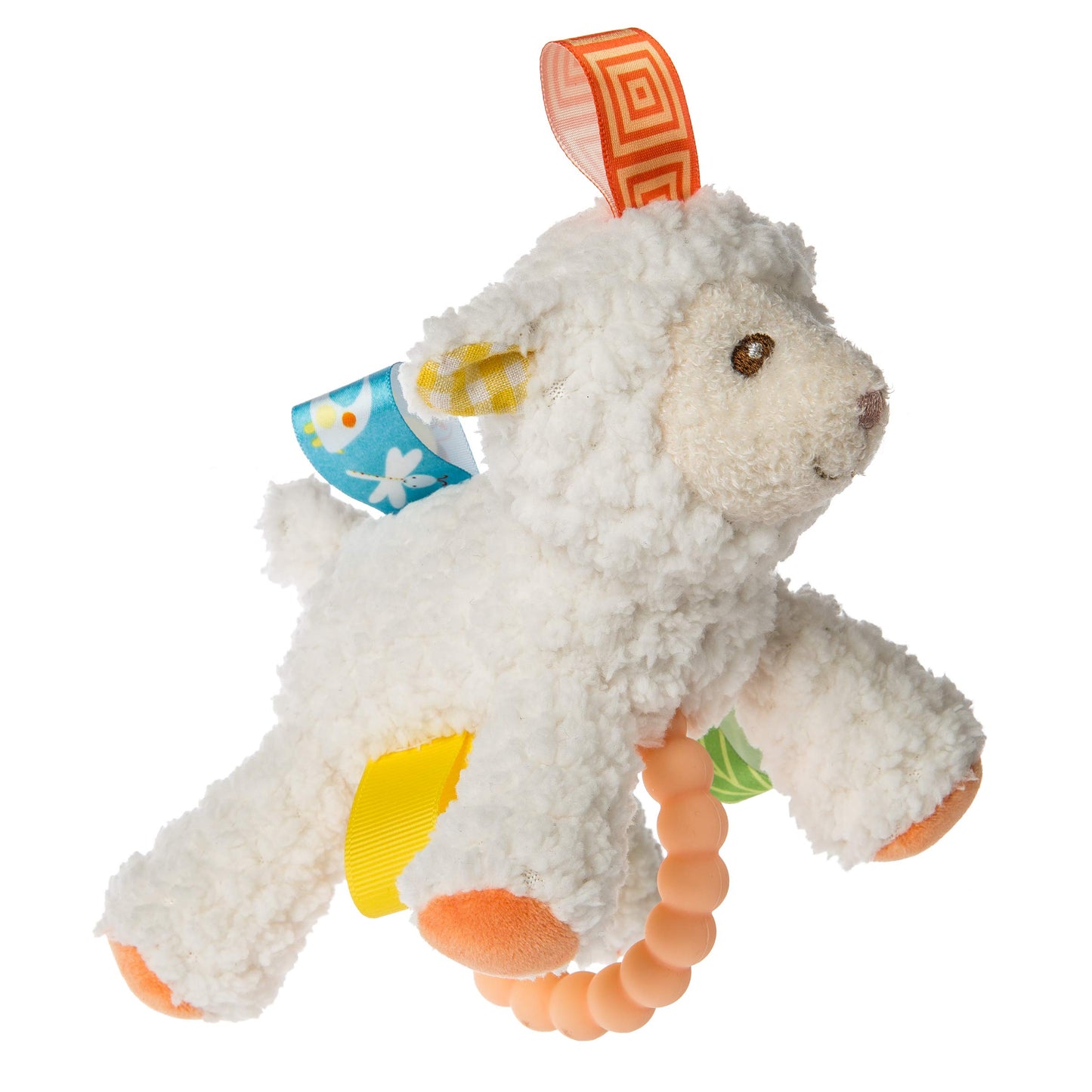 Taggies Teether Baby Rattle Soft Toy  5-Inches  Sherbet Lamb 1.0Count