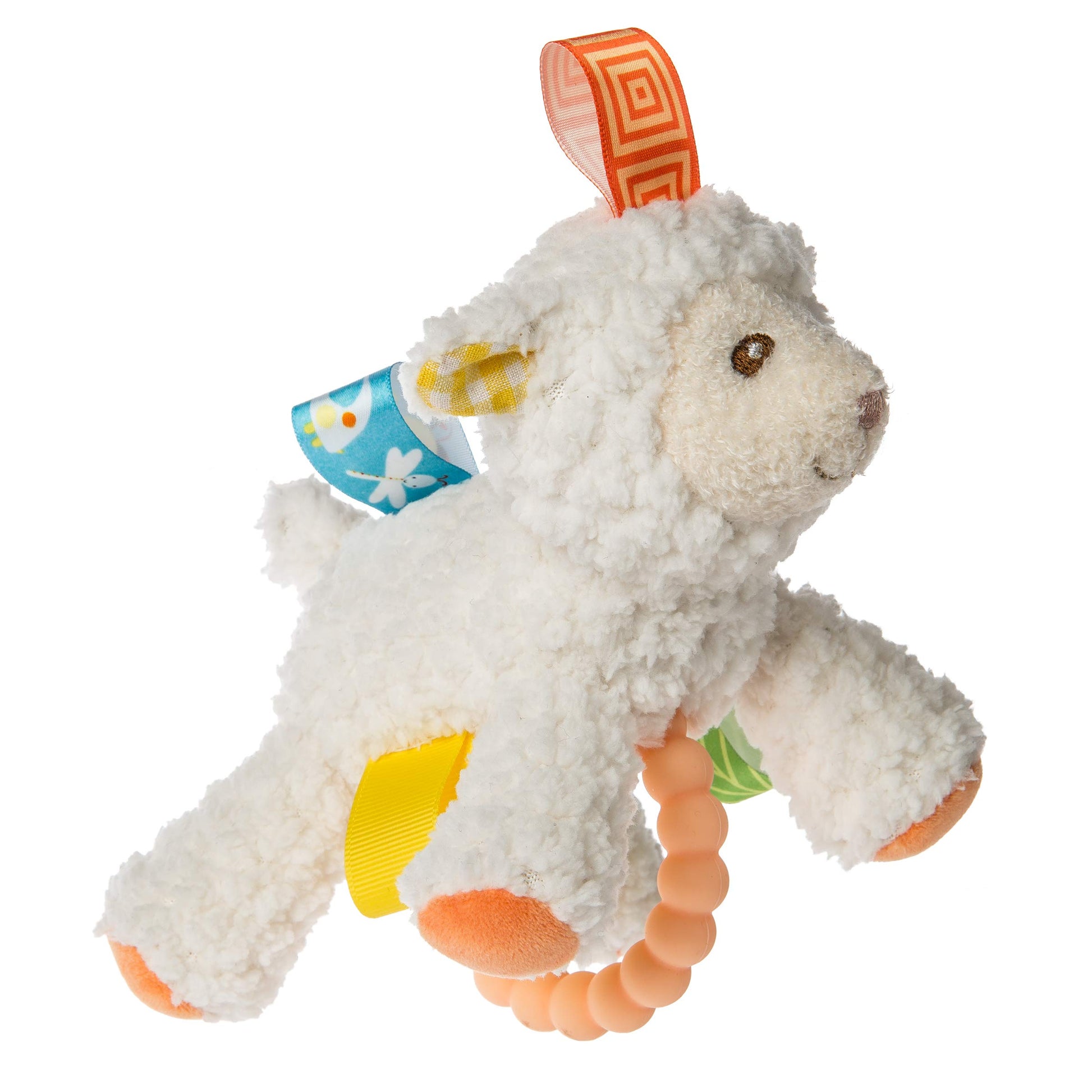 Taggies Teether Baby Rattle Soft Toy  5-Inches  Sherbet Lamb 1.0Count