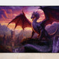 Fantasy Dragon Puzzle For Adults 1000 Pieces, Magic Castle Jigsaw Puzzle, Castle Purple Puzzle