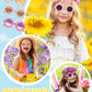 Chengu Retro Flower Sunglasses Daisy Flower Headbands Set Groovy Party Decorations Hippie Party Favors (Bright Style, 32 Pieces)