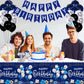 Duaiai Happy Birthday Decorations, 1 Pcs Navy Blue And Silver Birthday Tablecloth For Boys Girls Men Women, Plastic Disposable Rectangle Table Cover For Birthday Party Supplies- 54' X 108'