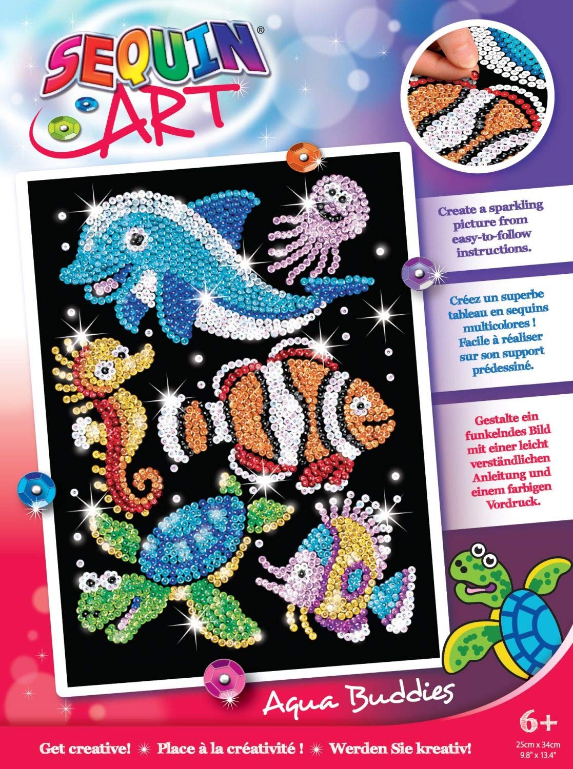 Sequin Art Red, Sealife Scene, Sparkling Arts and Crafts Picture Kit; Creative Crafts for Adults and Kids