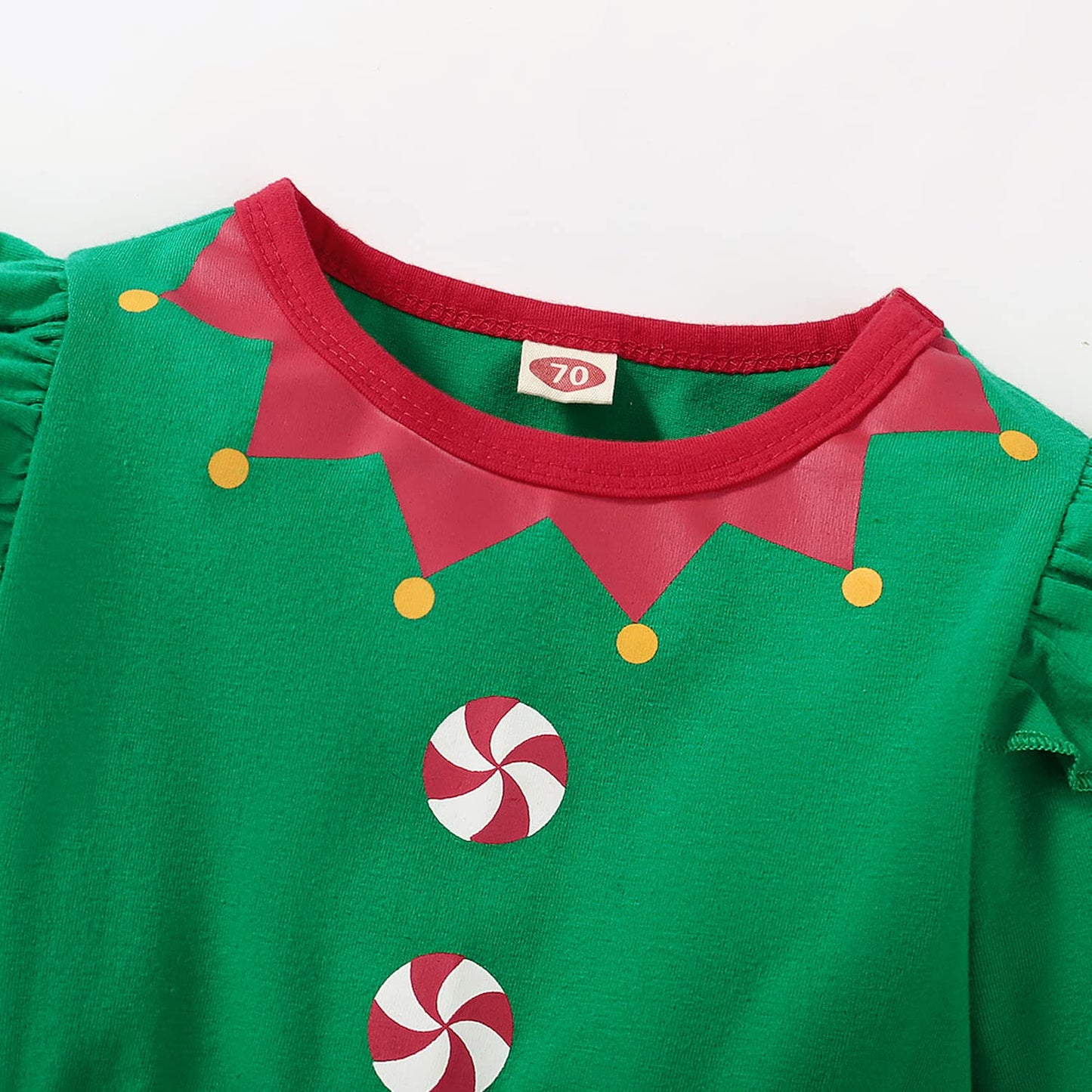 Agqt Toddler Girls Christmas Dresses Long Sleeve Xmas Outfit Santa Claus Elf Costume Princess Tulle Tutu Dresses Green Santa Elf
