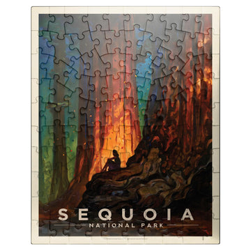 MyPuzzle Sequoia National Park: Nature's Cathedral  Vintage Poster - enhanced 100 Piece Jigsaw Puzzle for mature-themeds