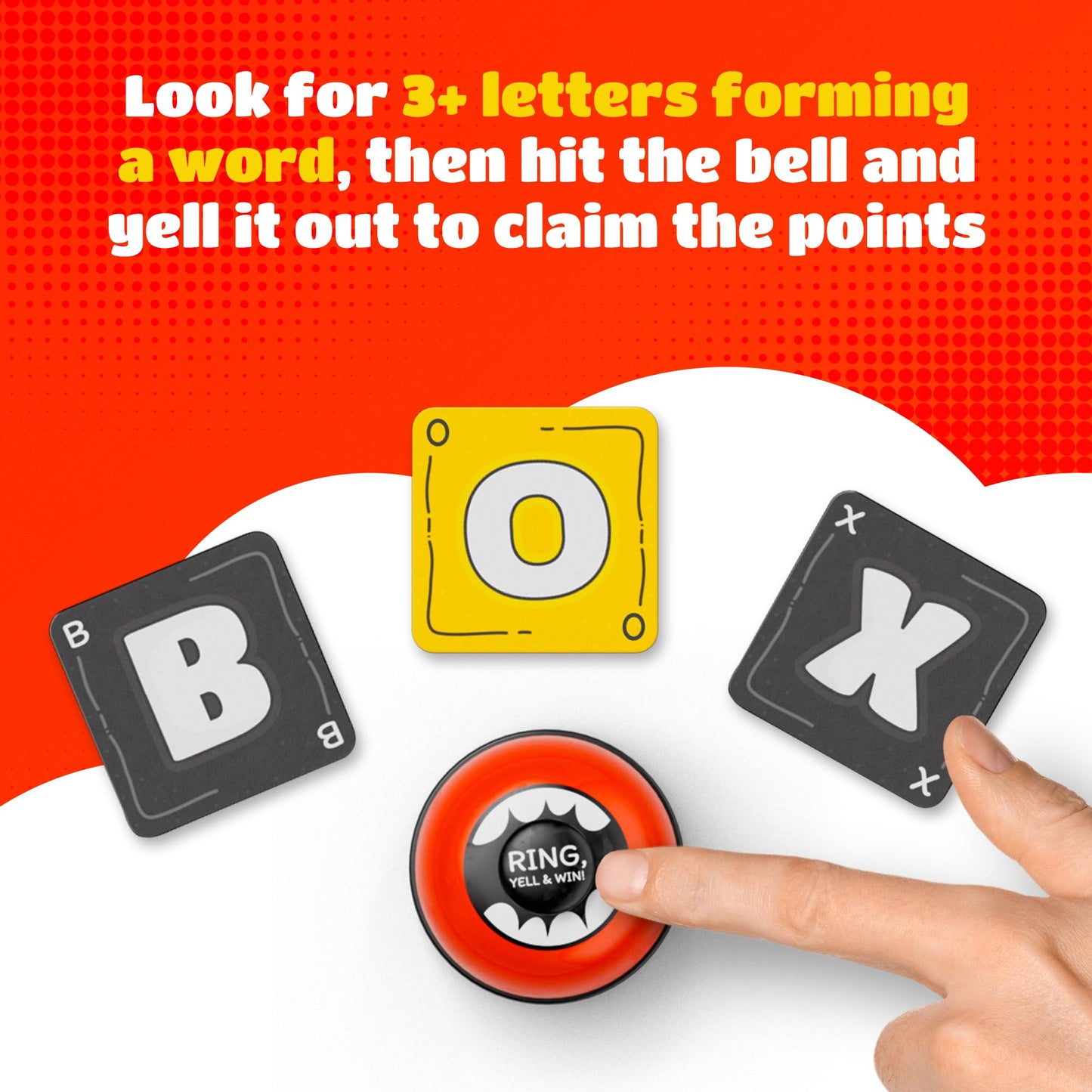 Yell Spell Word Game, Race To Ring The Bell In Fast Competitive Letter Game With Engaging Wordplay. Card Games For Game Nights, Easy To Learn Teen Party Games & Adults Board Games For 2 - 6 Players