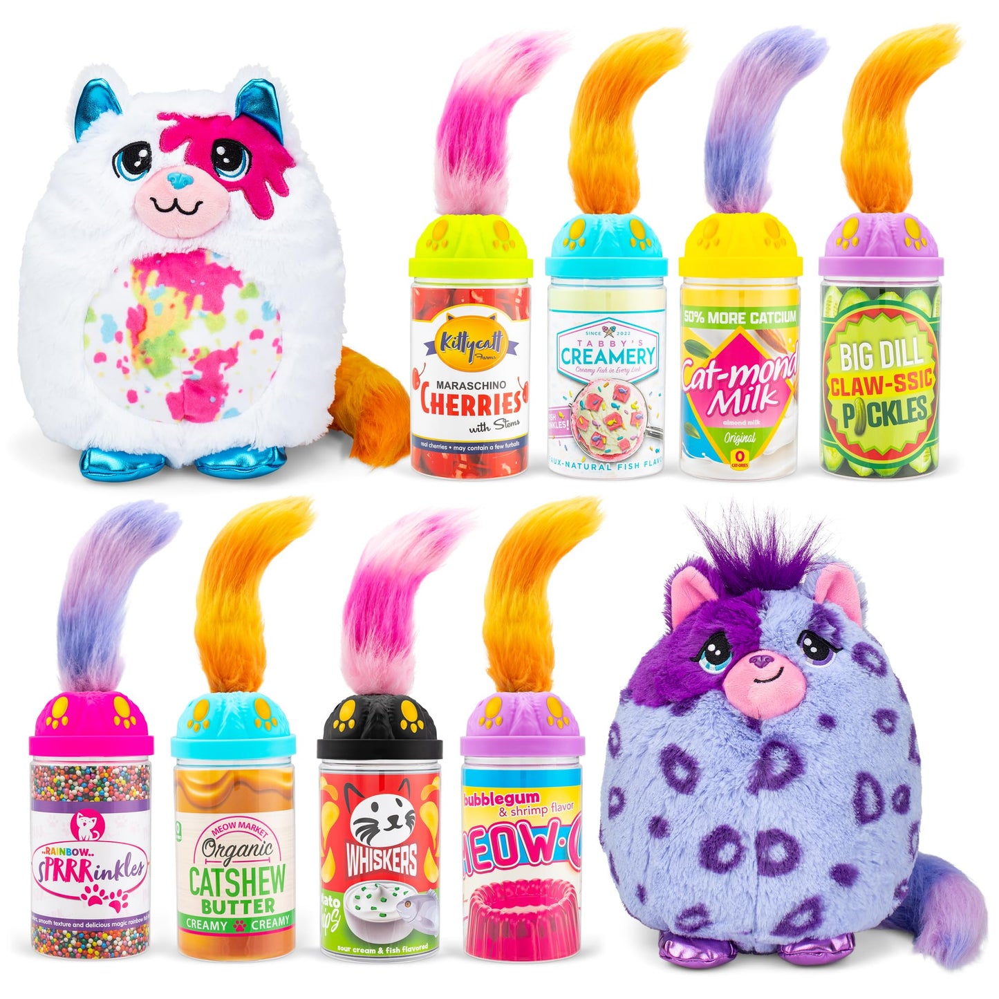Basic Fun Misfittens Cats Plush - Series 3 Wild Cats, Polyester, 1 Count, Various Colors, Surprise Collectible Toy for Ages 3+