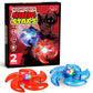 ArtCreativity Light Up Flying Ninja Stars Set, 2 Rubber Throwing Stars with Batteries, Interactive Ninja Kids Toys for Tossing, 