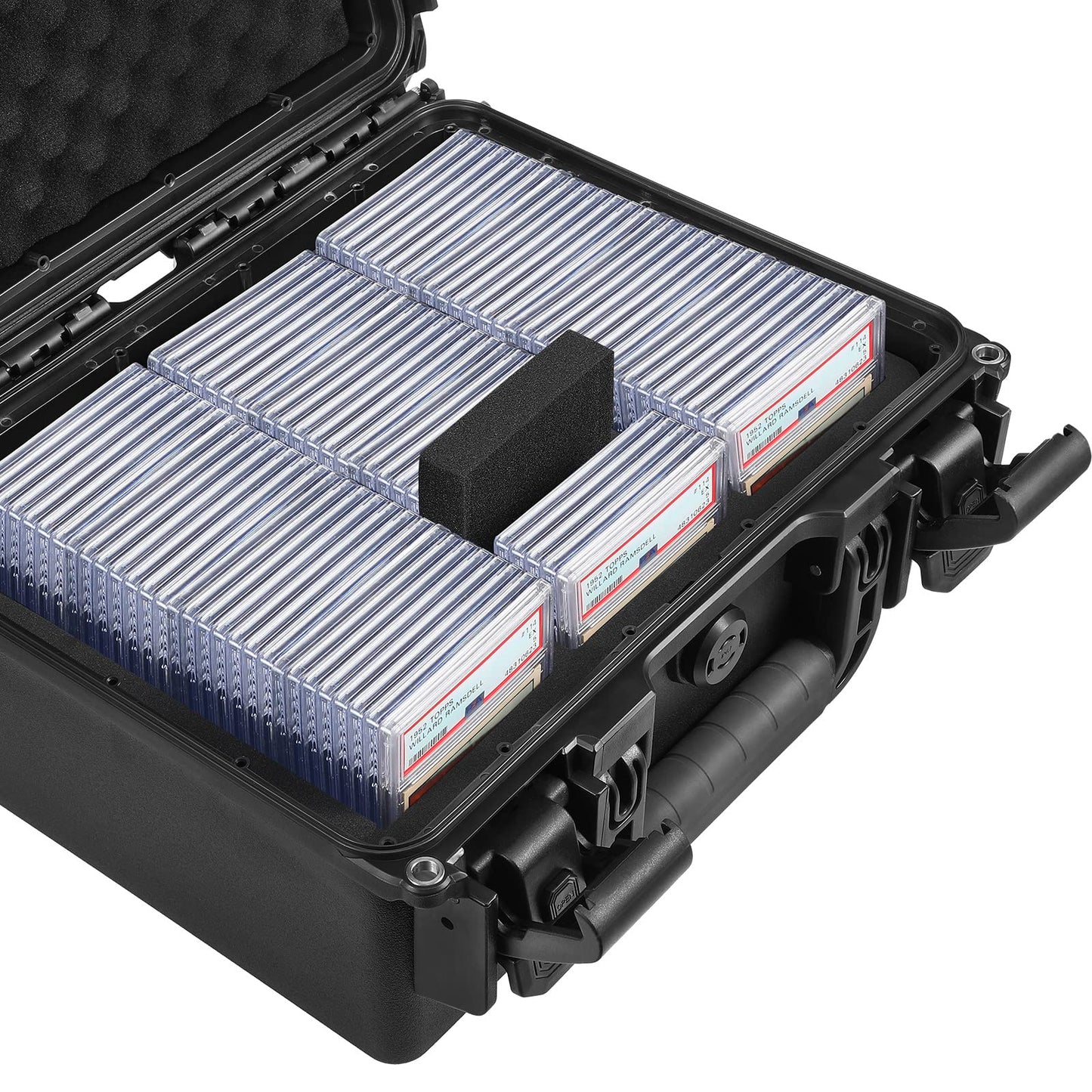 Sibonic Waterproof Graded Card Case Compatible With 102 Card Slabs, Bgs Psa Sgc Fgs Graded Sports Trading Cards, Graded Slab Card Storage Box…