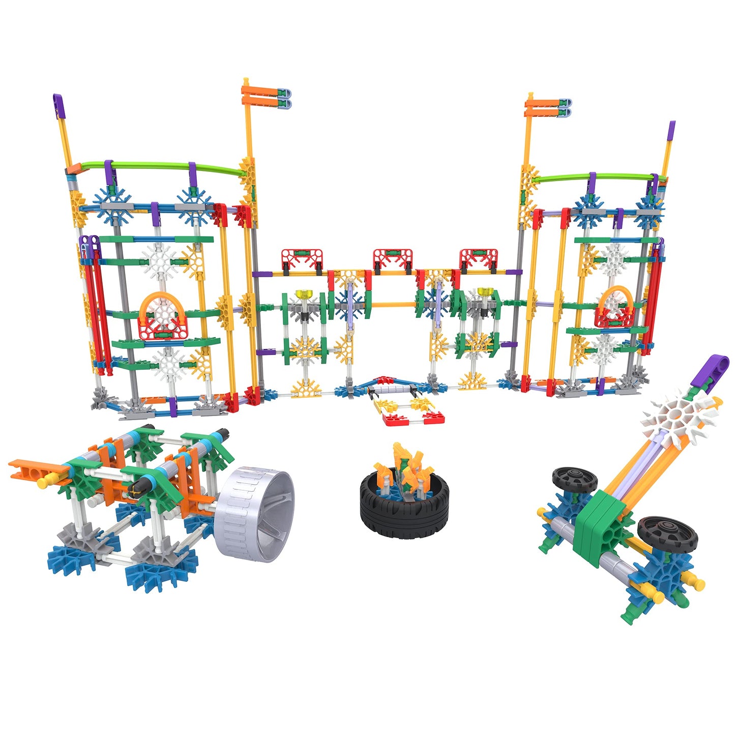 Basic Fun K'Nex | Mega Models Building Set | 3D Educational Toys For Kids, 700 Piece Stem Learning Kit, Engineering For Kids, 40 Model Building Construction Toy For Children Ages 7 80209