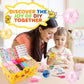 Lokuc Duck Theme Nano Tape Bubble Kit for Kids, 19.7Ft Plastic Kit with Glitter, Clay, Beads, Stickers, Yellow, Model NMJTZ-3