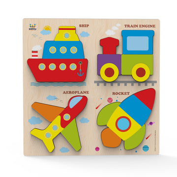 Webby Sea Creatures Wooden Puzzle | Baby Puzzle For 2-4 Years Old Toddlers | Learning Puzzle Toys For Pre School And Montessori 