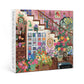 Flower Plant Puzzles 1000 Piece For Adults, Colorful Aesthetic Floral Art Jigsaw Puzzles, Cute Pretty Housepant Succulent Teacup Cat Puzzle