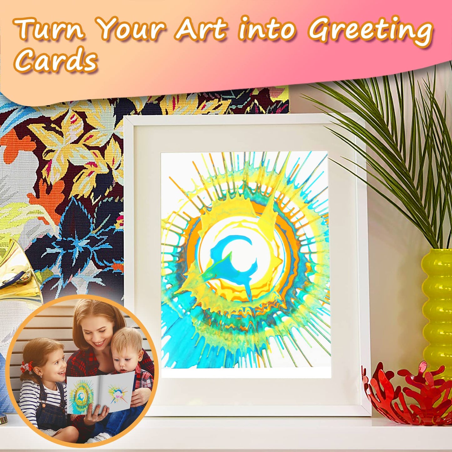 Spin Art Machine Variable Speed, Battery Operated Spinner - Paint Spinner With Splatter Guard, Washable Paint, Spin Art Kit, Art