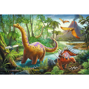 Trefl Dinosaur Migration 60 Piece Jigsaw Puzzle Red Print, Diy Puzzle, Creative Fun, Classic Puzzle For Adults And Children From 4 Years Old