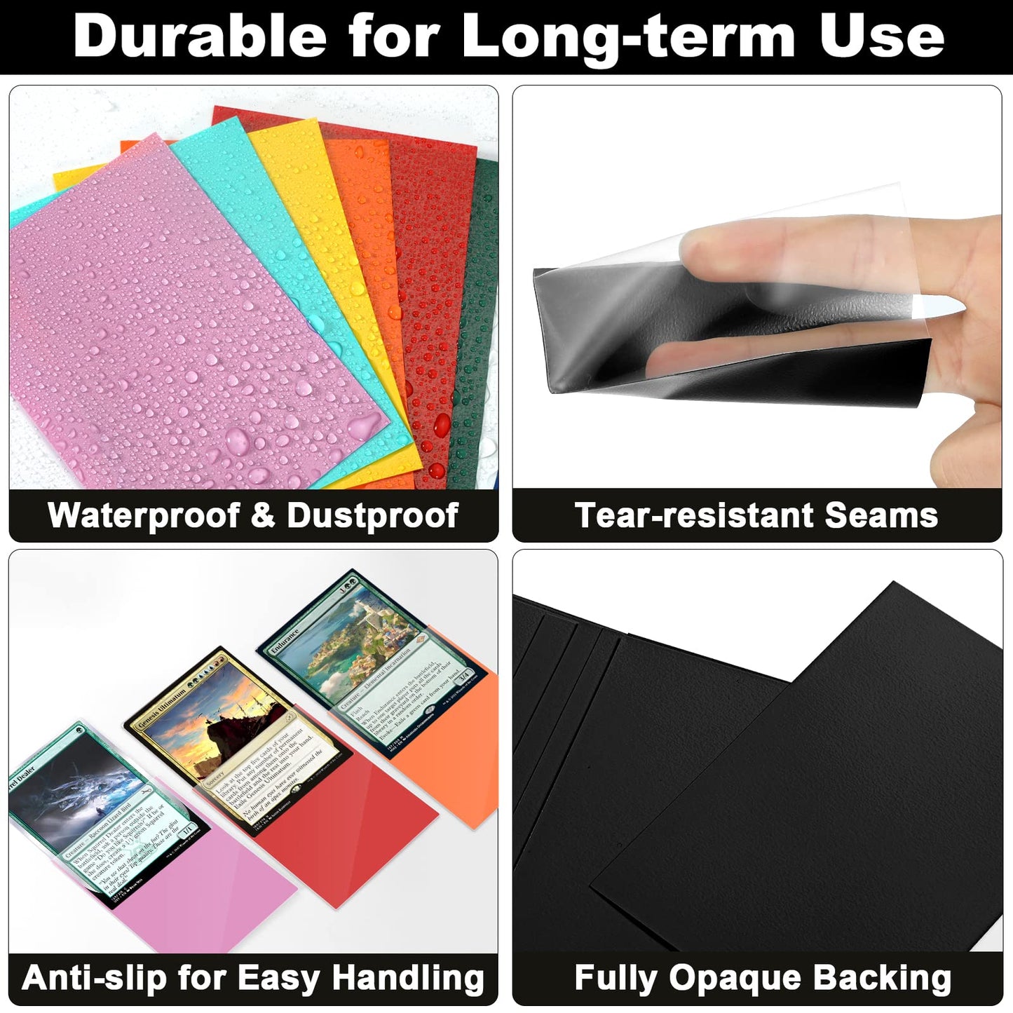 Standard MTG Card Sleeves 1000 Pack  Sturdy Card Protectors Sleeves Matte Back Finish  Perfect Shuffling - Protect All Your Trading Cards  TCG Cards & Sports Cards by Fabmaker  Never Tear 66x91mm