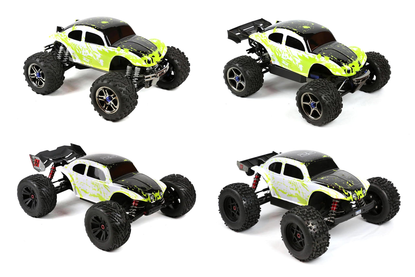 Summitlink Custom Body Compatible For 1/10 1/8 Scale Rc Car Or Truck (Truck Not Included) (Muddy Green Over White/Black)