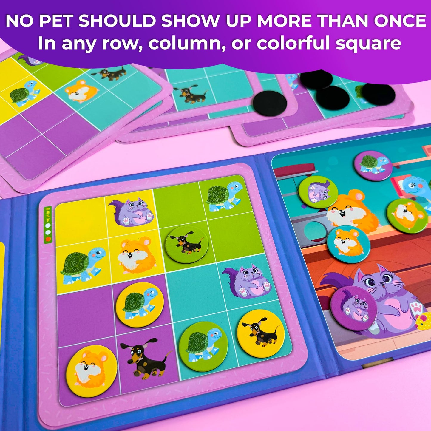 Quokka Magnetic Sudoku Toddler Puzzles Ages 2-4 - 20 Pieces Puzzles For Kids Ages 4-6 - Puzzle For Kids Ages 3-5 Sudoku Book With 3 Levels: Easy, Medium, Hard - Educational Portable Travel Game