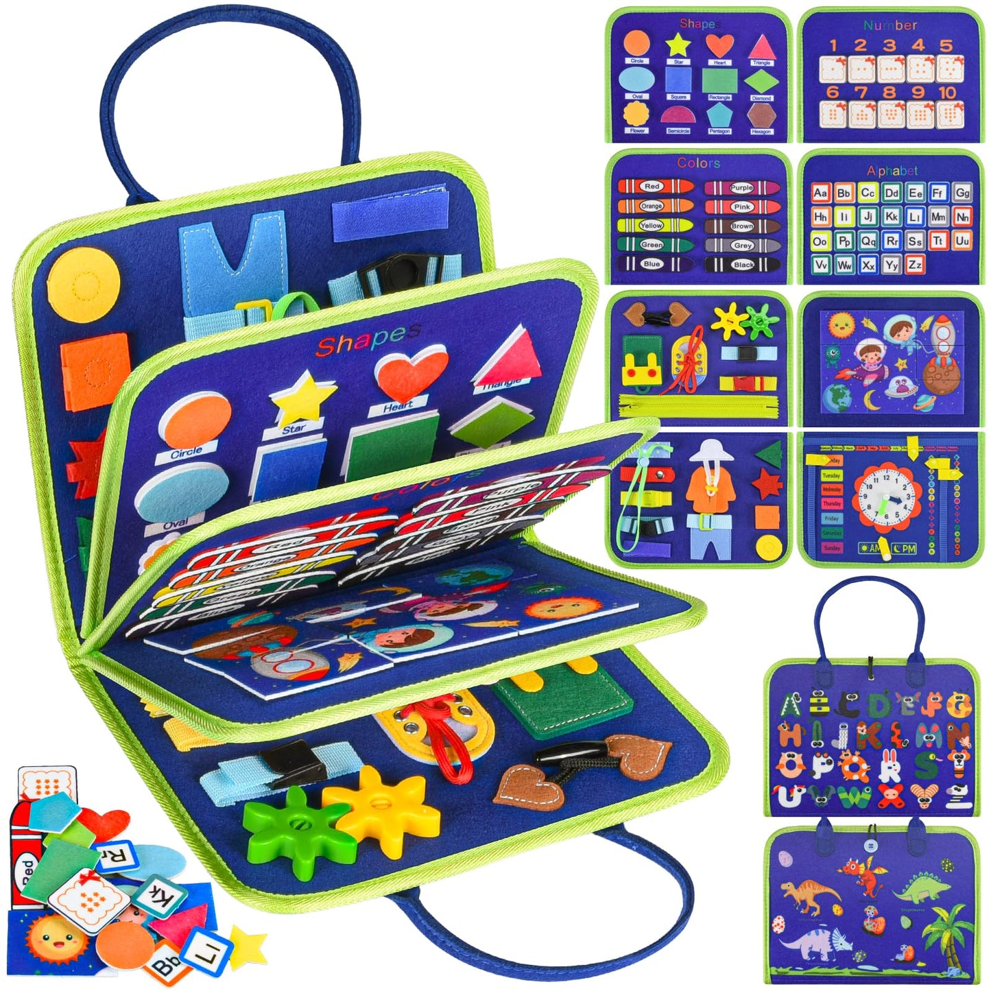 Busy Board Montessori Toys for Toddlers: Busy Book Sensory Board Quiet Book Educational Activity Book for 3 4 5 Year Old Gifts f