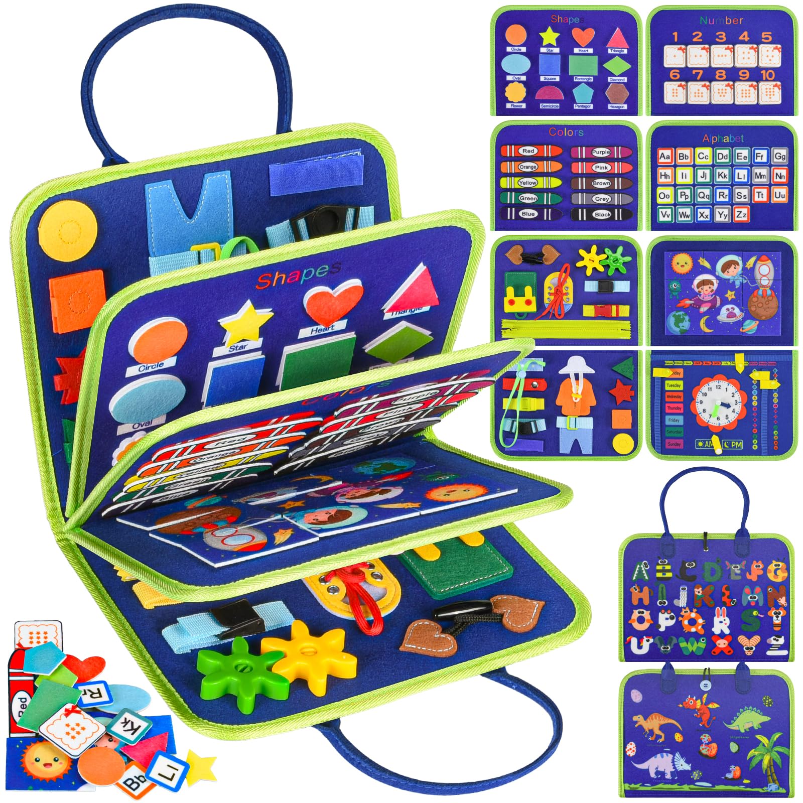 Busy Board Montessori Toys for Toddlers: Busy Book Sensory Board Quiet Book Educational Activity Book for 3 4 5 Year Old Gifts f
