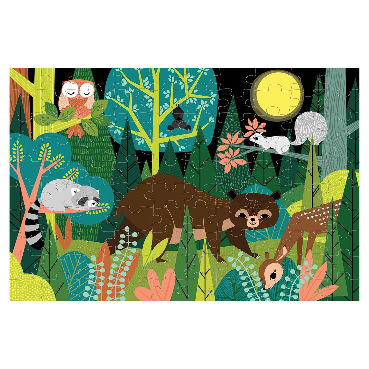 Glow In The Dark Forest Life Puzzle - 100 Pieces