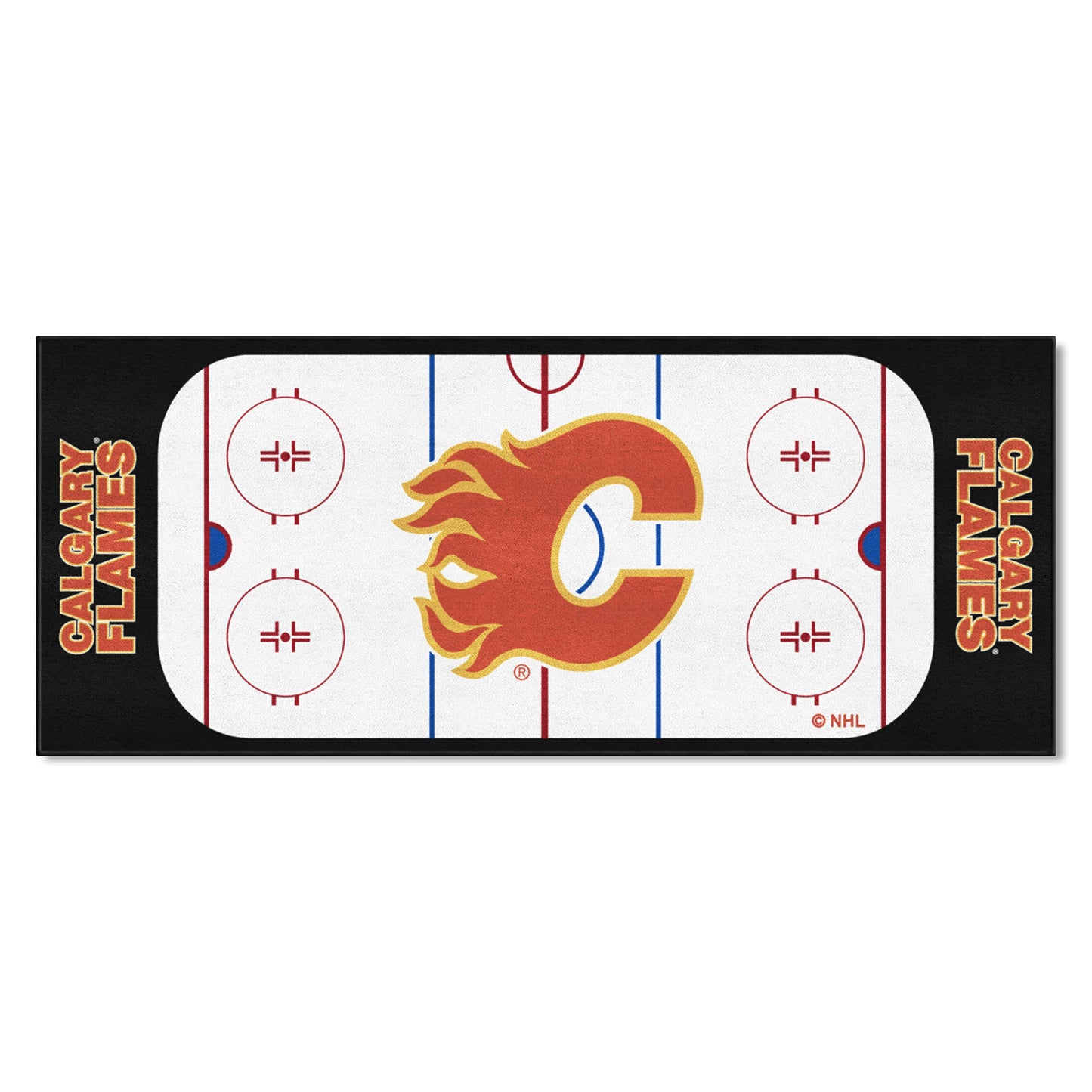 FANMATS 10609 NHL -Calgary Flames Rink Runner - 30in. x 72in.