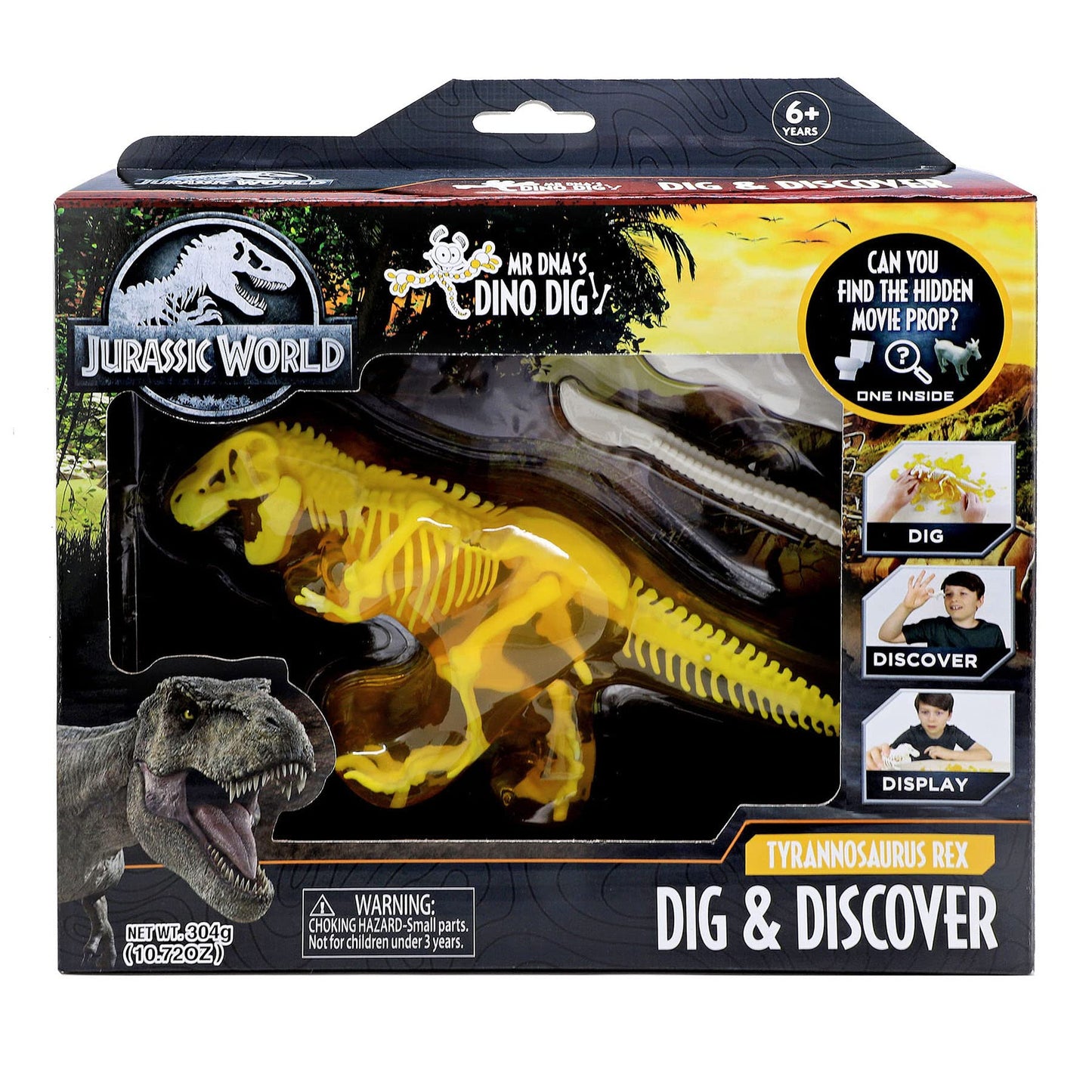 Jurassic World Mr DNAs Dino Dig Tyrannosaurus Rex (TRex) Clash Edition  Slimy Amber Gel  Dig and Discover  1 of 6 Iconic Mov