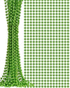 15 Pcs Green Mardi Gras Beads 33'' 7Mm Green Beaded Necklace Pearl Necklace Bulk Party Favor For Flapper Tea Party Centerpieces