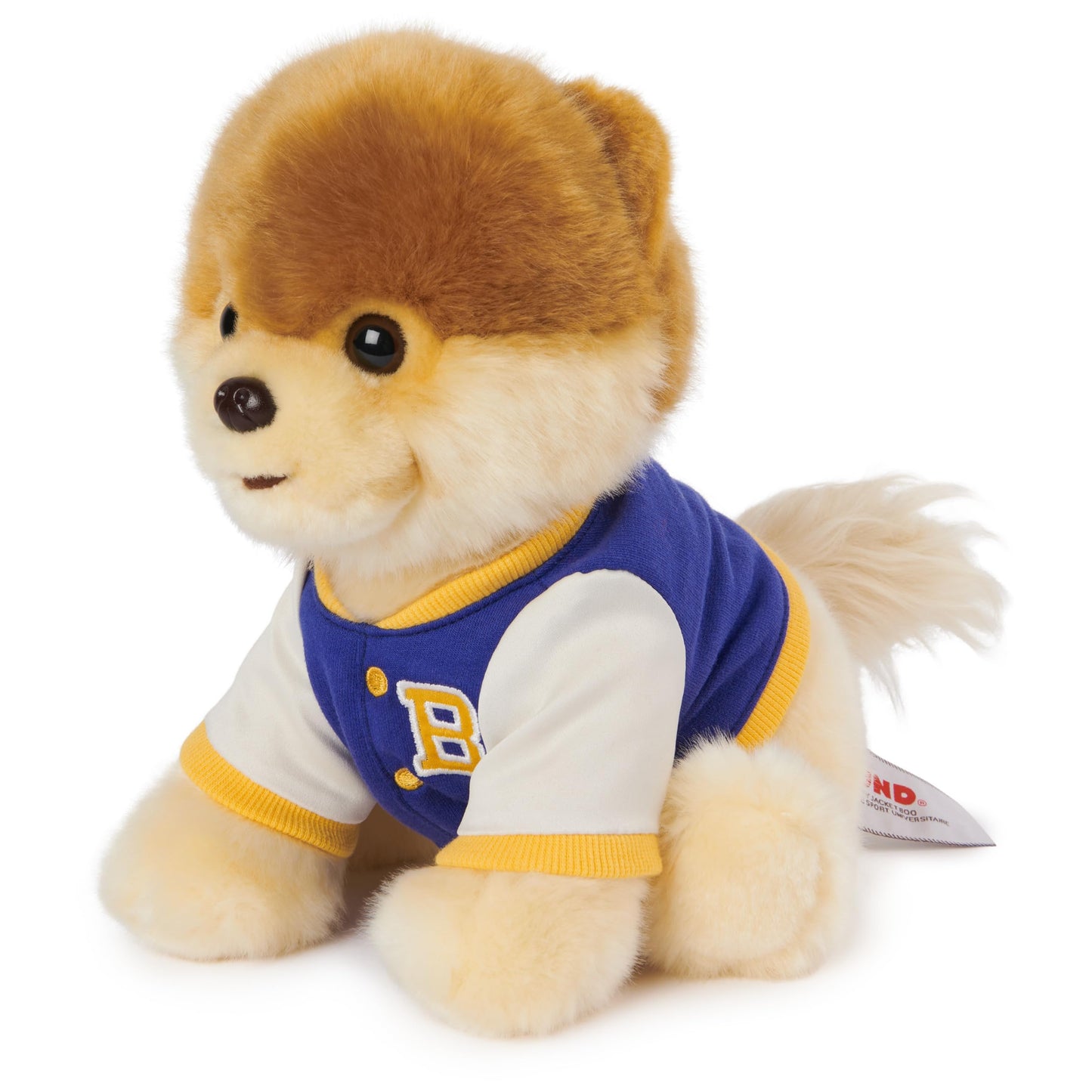 GUND Boo Plush Pomeranian Dog Varsity Jacket 9” Stuffed Animal, Polyester, Ages 1+
